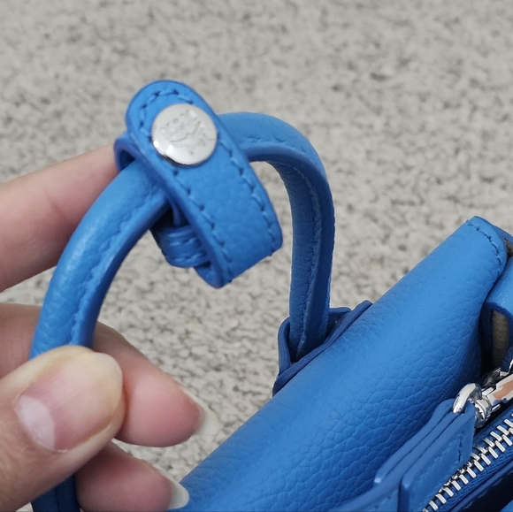 Authentic MCM Blue Leather Mini Bag - Picture 5 of 14